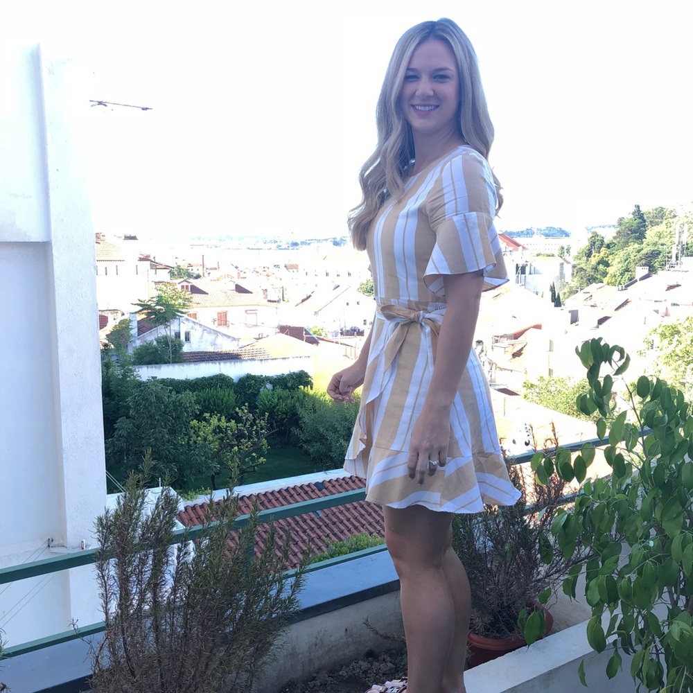 Like new dress only worn twice. Very comfortable, wrap dress.